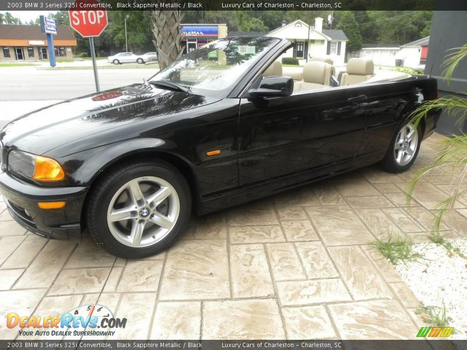 2003 BMW 3 Series 325i Convertible Black Sapphire Metallic / Black Photo #13