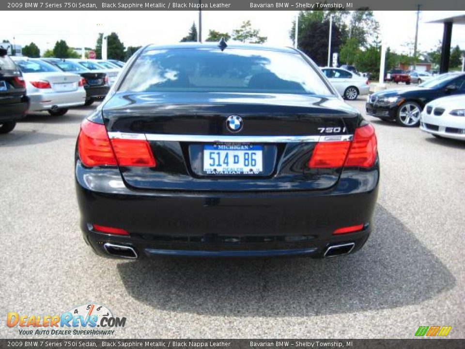2009 BMW 7 Series 750i Sedan Black Sapphire Metallic / Black Nappa Leather Photo #4