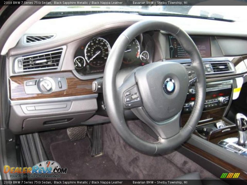 2009 BMW 7 Series 750i Sedan Black Sapphire Metallic / Black Nappa Leather Photo #9