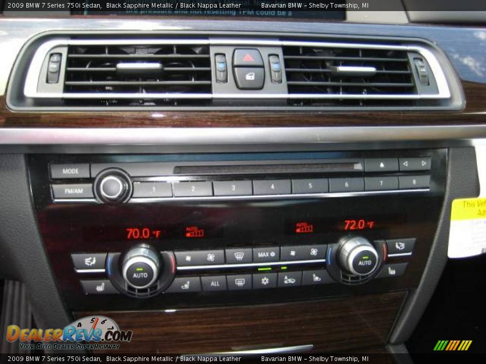 2009 BMW 7 Series 750i Sedan Black Sapphire Metallic / Black Nappa Leather Photo #14