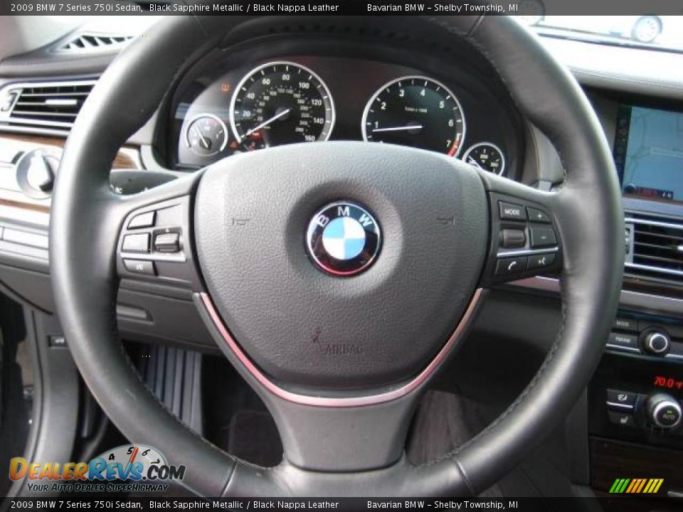 2009 BMW 7 Series 750i Sedan Black Sapphire Metallic / Black Nappa Leather Photo #17