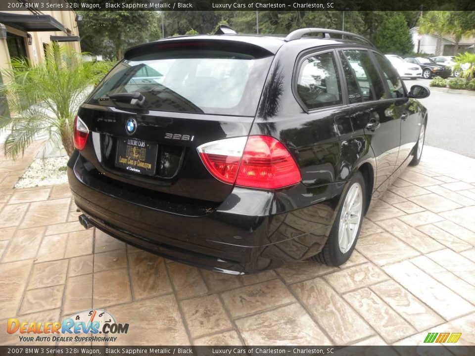 2007 BMW 3 Series 328i Wagon Black Sapphire Metallic / Black Photo #13