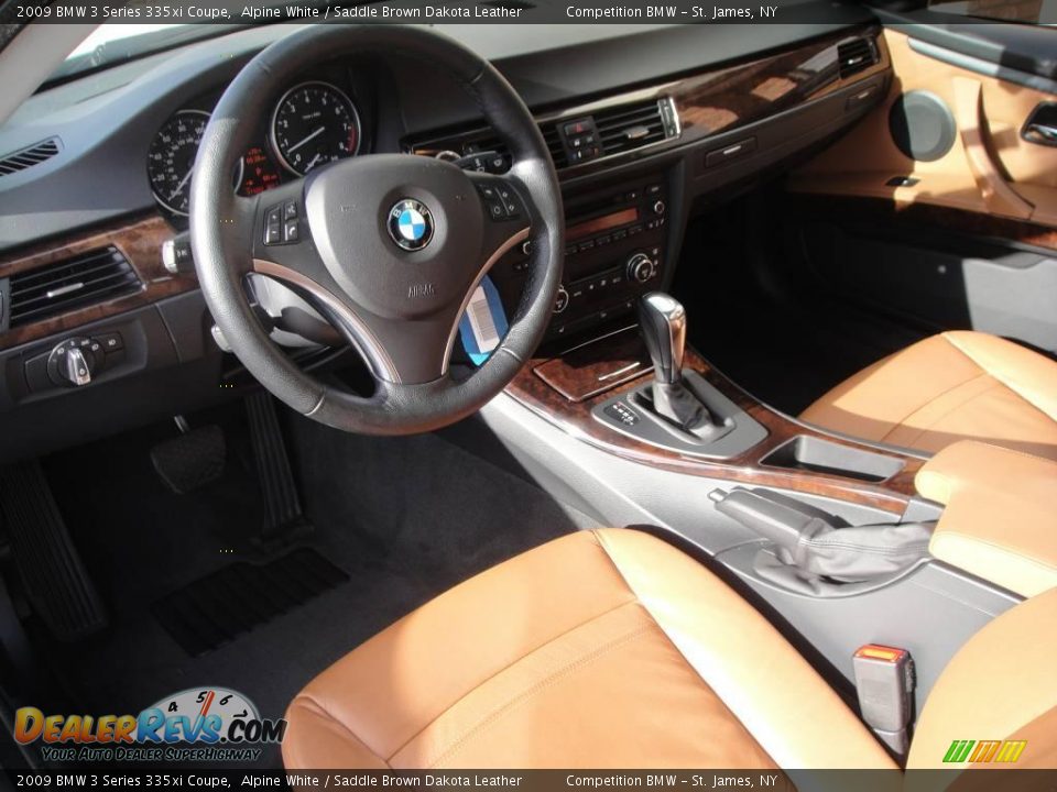 2009 BMW 3 Series 335xi Coupe Alpine White / Saddle Brown Dakota Leather Photo #11