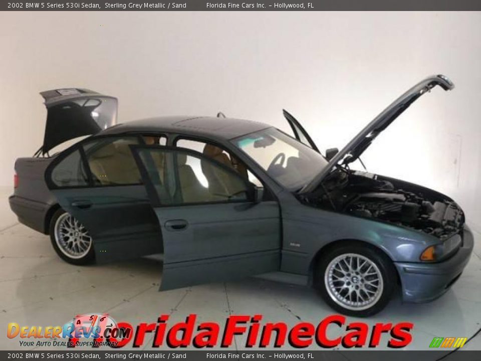 2002 BMW 5 Series 530i Sedan Sterling Grey Metallic / Sand Photo #8