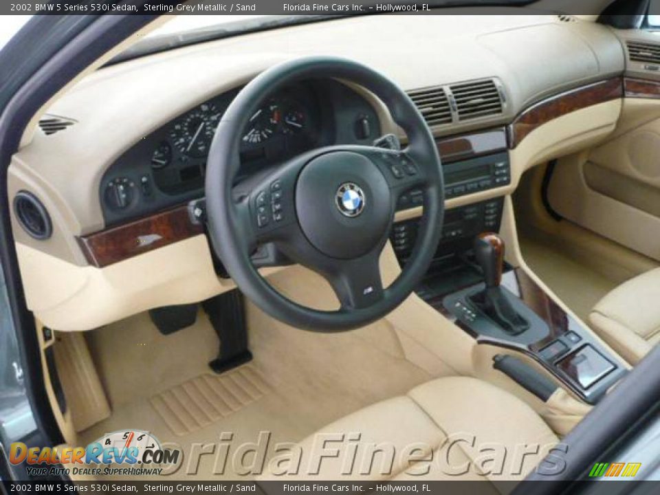 2002 BMW 5 Series 530i Sedan Sterling Grey Metallic / Sand Photo #12