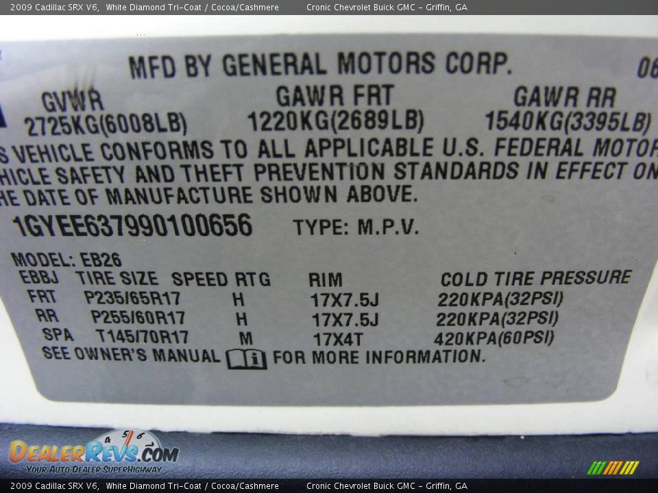2009 Cadillac SRX V6 White Diamond Tri-Coat / Cocoa/Cashmere Photo #26