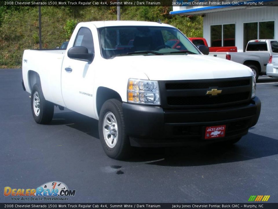 2008 Chevrolet Silverado 1500 Work Truck Regular Cab 4x4 Summit White / Dark Titanium Photo #2