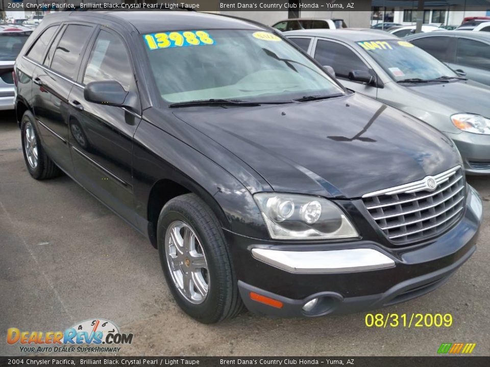 2004 Chrysler Pacifica Brilliant Black Crystal Pearl / Light Taupe Photo #3