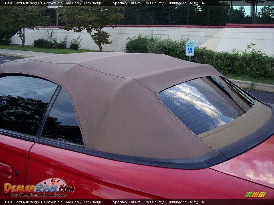 1996 Ford Mustang GT Convertible Rio Red / Black/Beige Photo #5