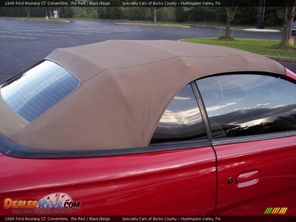 1996 Ford Mustang GT Convertible Rio Red / Black/Beige Photo #6