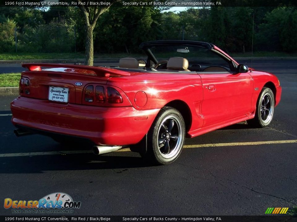 1996 Ford Mustang GT Convertible Rio Red / Black/Beige Photo #22