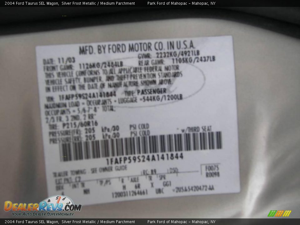 2004 Ford Taurus SEL Wagon Silver Frost Metallic / Medium Parchment Photo #11