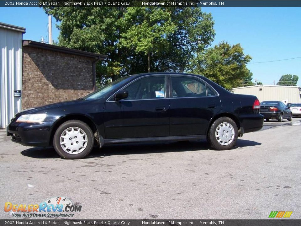 2002 Honda Accord LX Sedan Nighthawk Black Pearl / Quartz Gray Photo #1