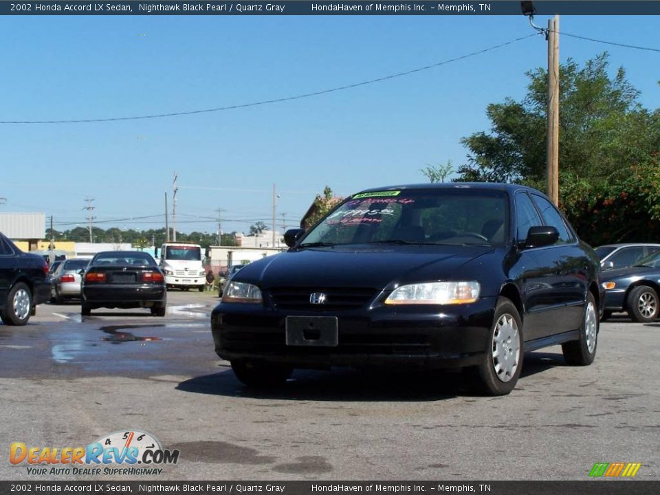 2002 Honda Accord LX Sedan Nighthawk Black Pearl / Quartz Gray Photo #2