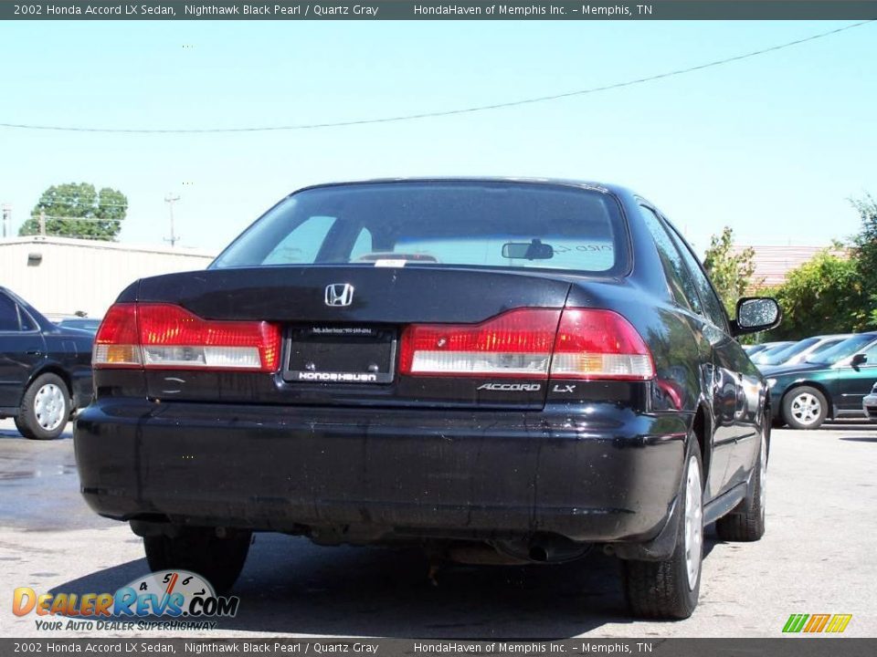 2002 Honda Accord LX Sedan Nighthawk Black Pearl / Quartz Gray Photo #3