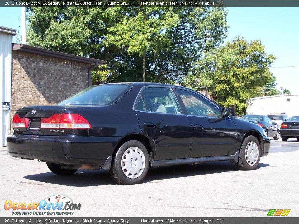 2002 Honda Accord LX Sedan Nighthawk Black Pearl / Quartz Gray Photo #4