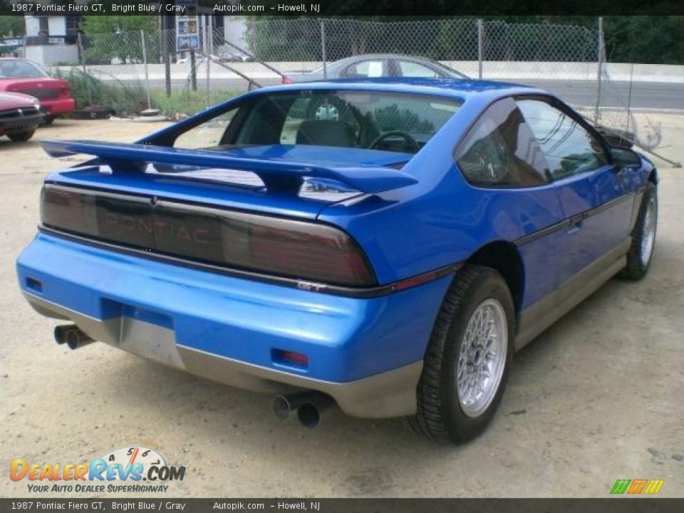 1987 Pontiac Fiero GT Bright Blue / Gray Photo #6