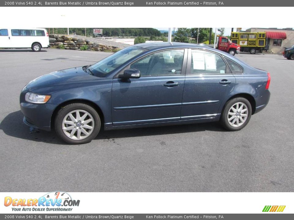 2008 Volvo S40 2.4i Barents Blue Metallic / Umbra Brown/Quartz Beige Photo #1
