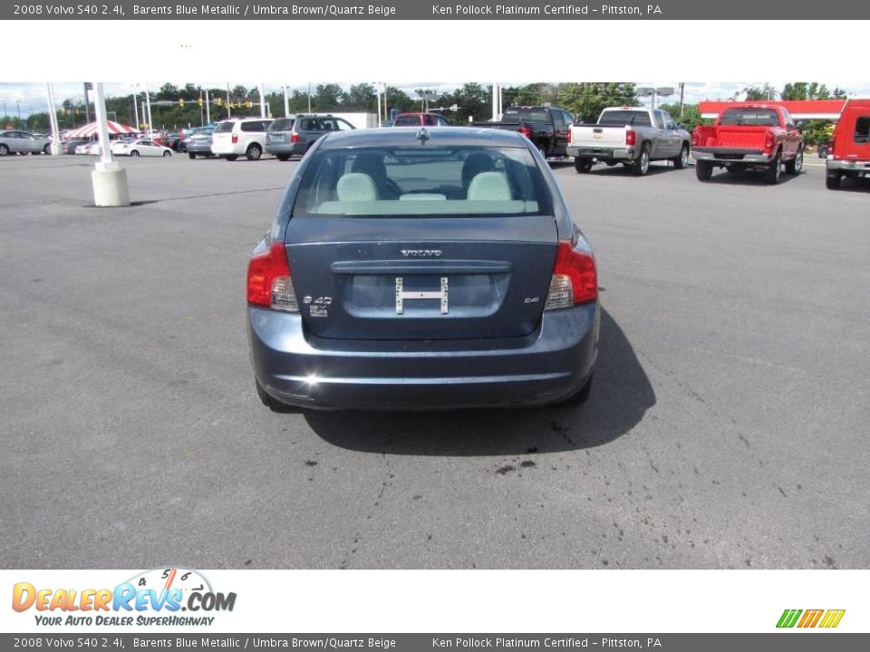 2008 Volvo S40 2.4i Barents Blue Metallic / Umbra Brown/Quartz Beige Photo #2