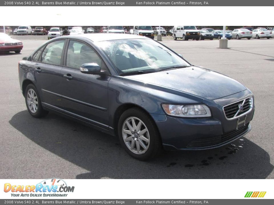 2008 Volvo S40 2.4i Barents Blue Metallic / Umbra Brown/Quartz Beige Photo #6