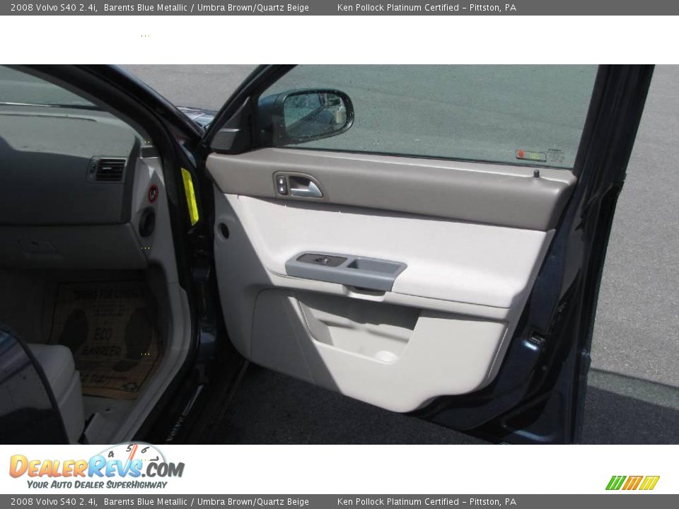 2008 Volvo S40 2.4i Barents Blue Metallic / Umbra Brown/Quartz Beige Photo #13