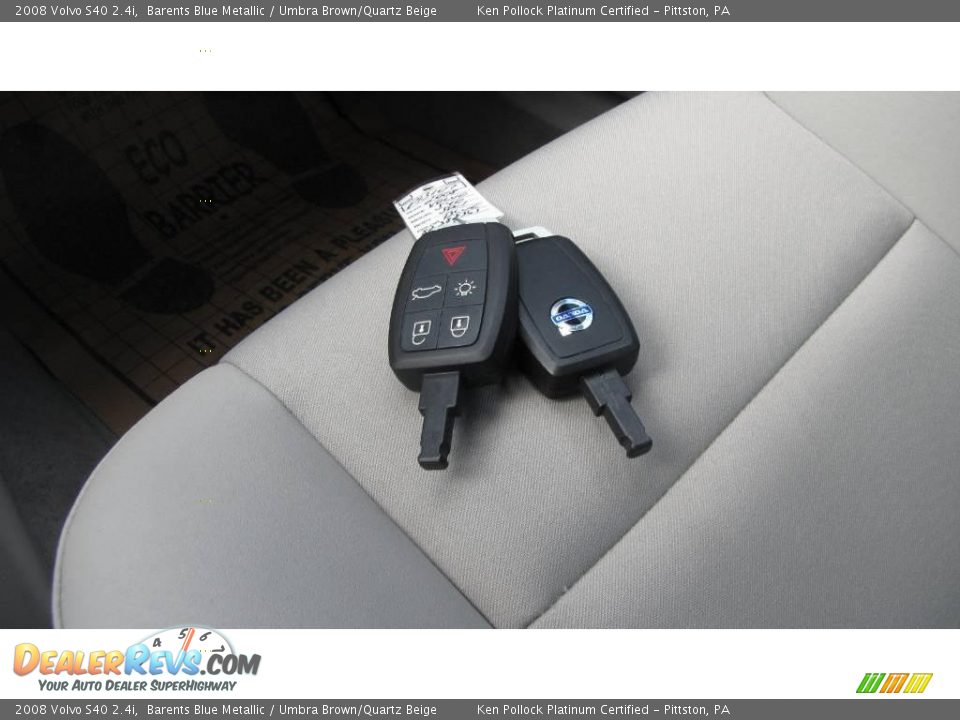 2008 Volvo S40 2.4i Barents Blue Metallic / Umbra Brown/Quartz Beige Photo #19