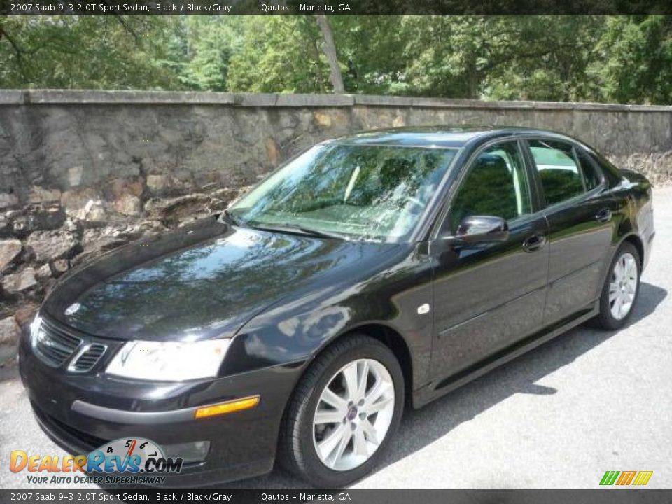 2007 Saab 9-3 2.0T Sport Sedan Black / Black/Gray Photo #2