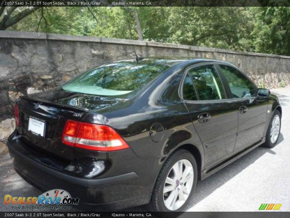 2007 Saab 9-3 2.0T Sport Sedan Black / Black/Gray Photo #3
