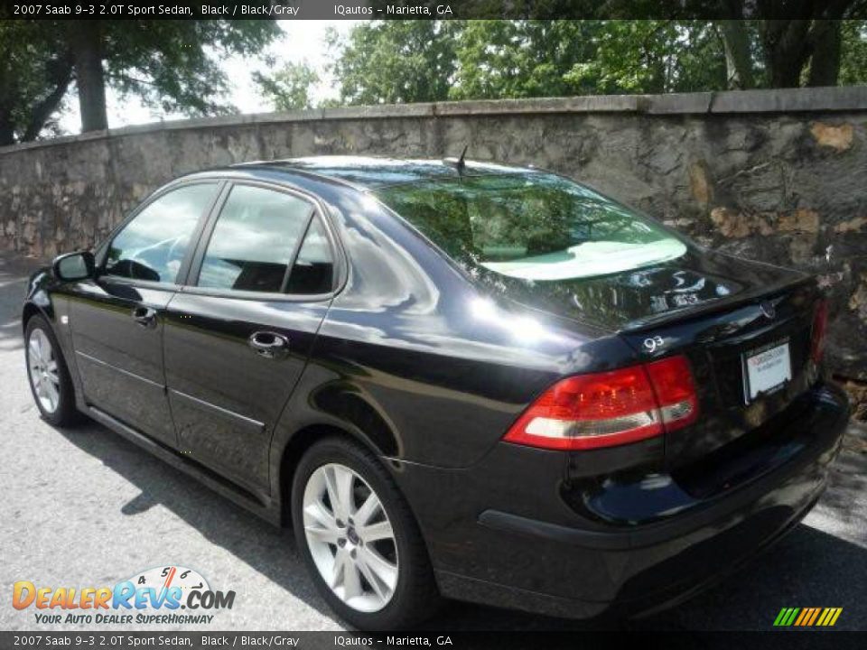 2007 Saab 9-3 2.0T Sport Sedan Black / Black/Gray Photo #4