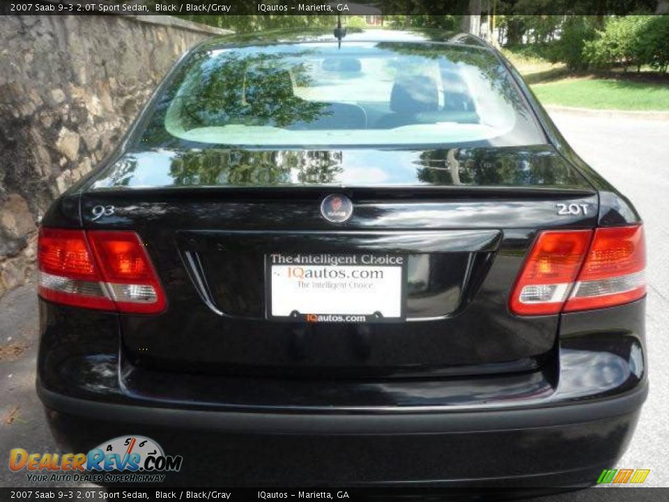 2007 Saab 9-3 2.0T Sport Sedan Black / Black/Gray Photo #6