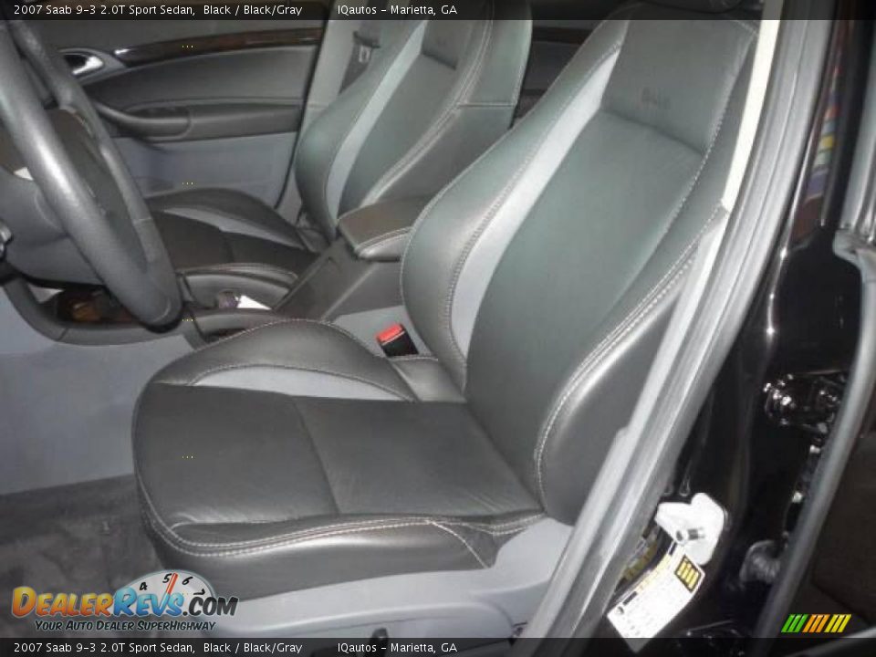 2007 Saab 9-3 2.0T Sport Sedan Black / Black/Gray Photo #7