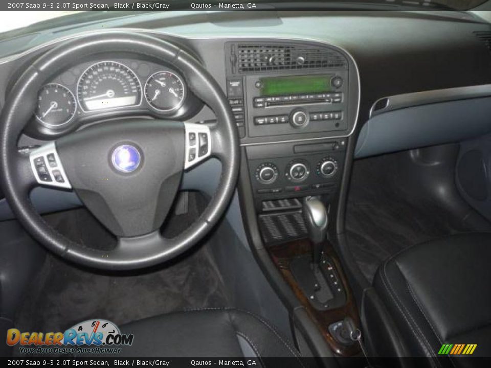 2007 Saab 9-3 2.0T Sport Sedan Black / Black/Gray Photo #8