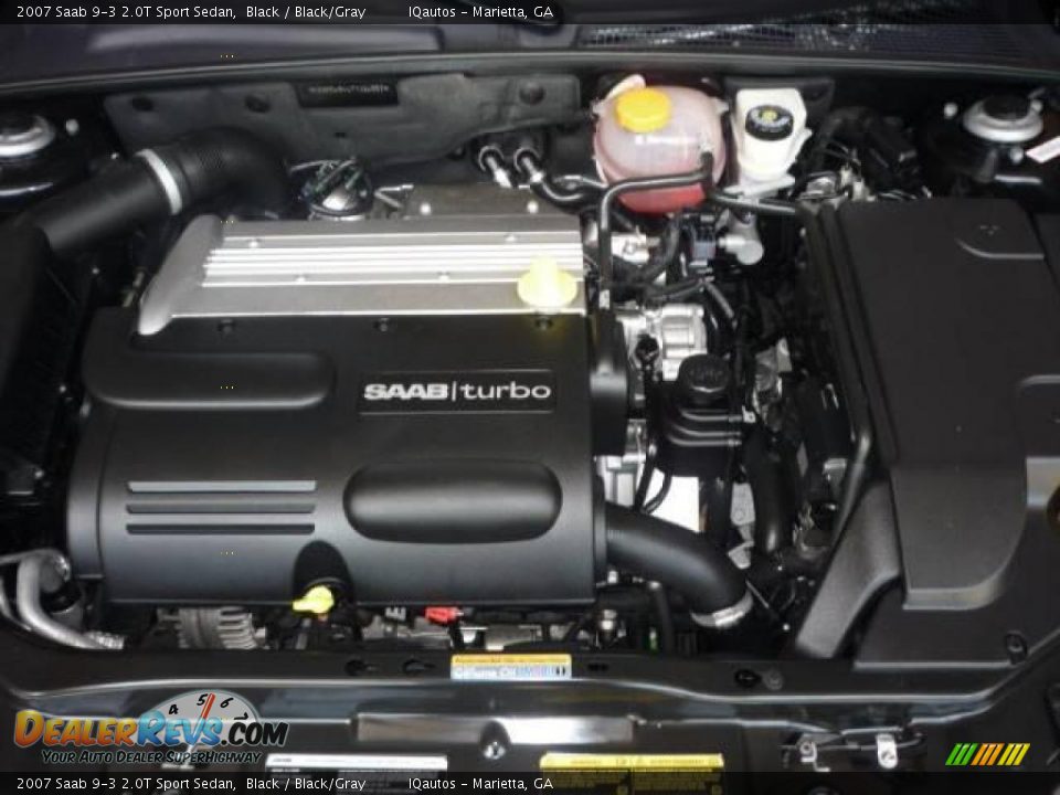 2007 Saab 9-3 2.0T Sport Sedan Black / Black/Gray Photo #9