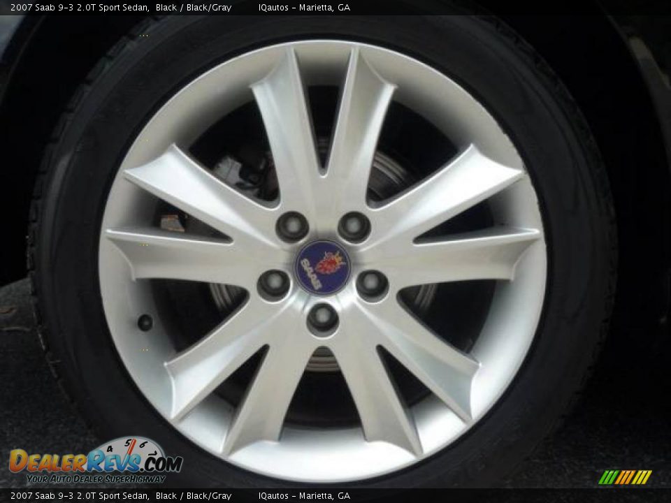 2007 Saab 9-3 2.0T Sport Sedan Black / Black/Gray Photo #10