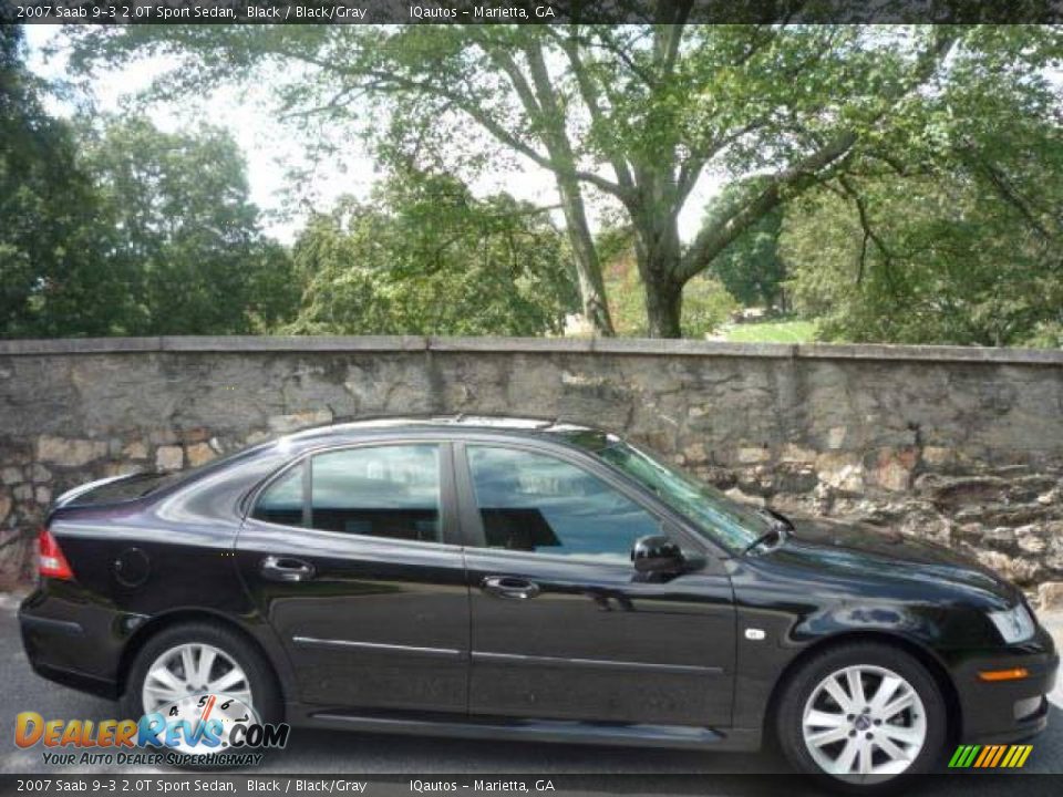 2007 Saab 9-3 2.0T Sport Sedan Black / Black/Gray Photo #15
