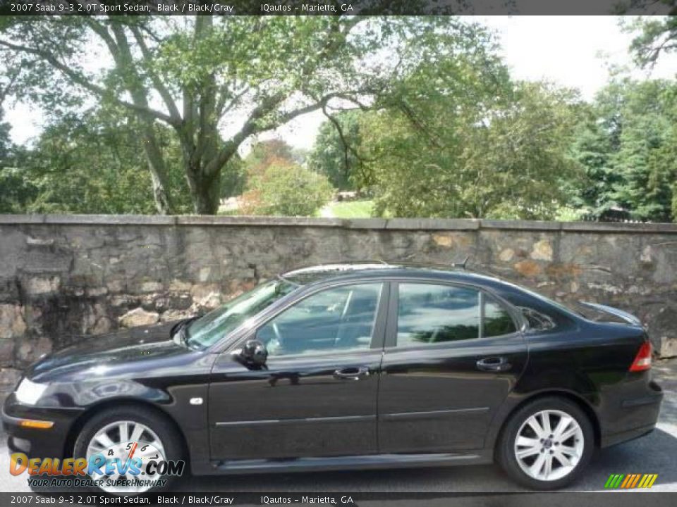 2007 Saab 9-3 2.0T Sport Sedan Black / Black/Gray Photo #16