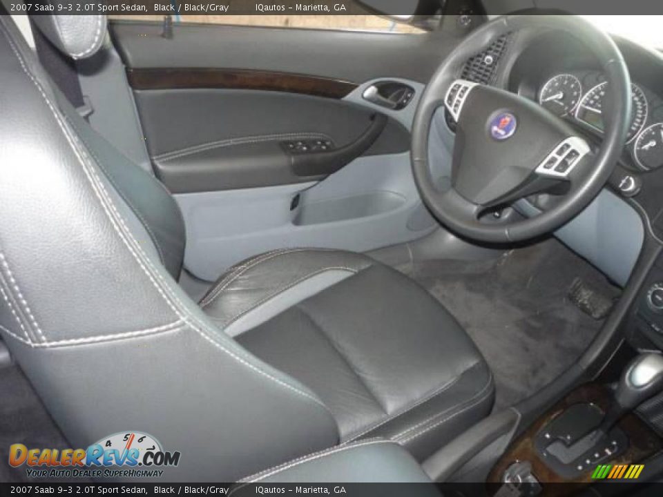 2007 Saab 9-3 2.0T Sport Sedan Black / Black/Gray Photo #17