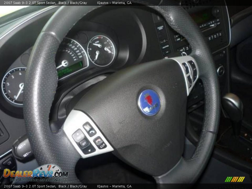 2007 Saab 9-3 2.0T Sport Sedan Black / Black/Gray Photo #19