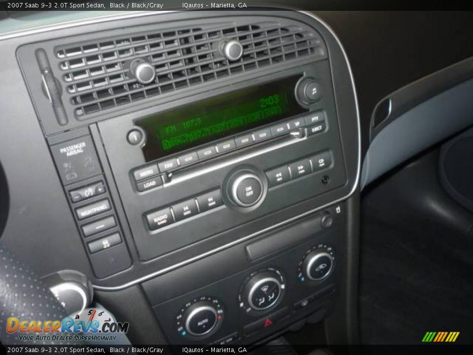 2007 Saab 9-3 2.0T Sport Sedan Black / Black/Gray Photo #21