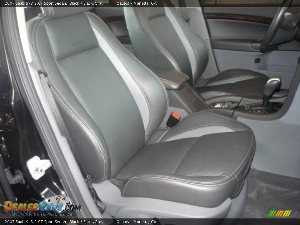 2007 Saab 9-3 2.0T Sport Sedan Black / Black/Gray Photo #22