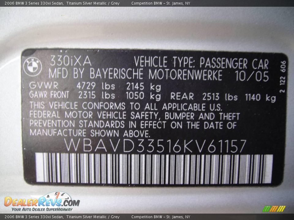 2006 BMW 3 Series 330xi Sedan Titanium Silver Metallic / Grey Photo #15