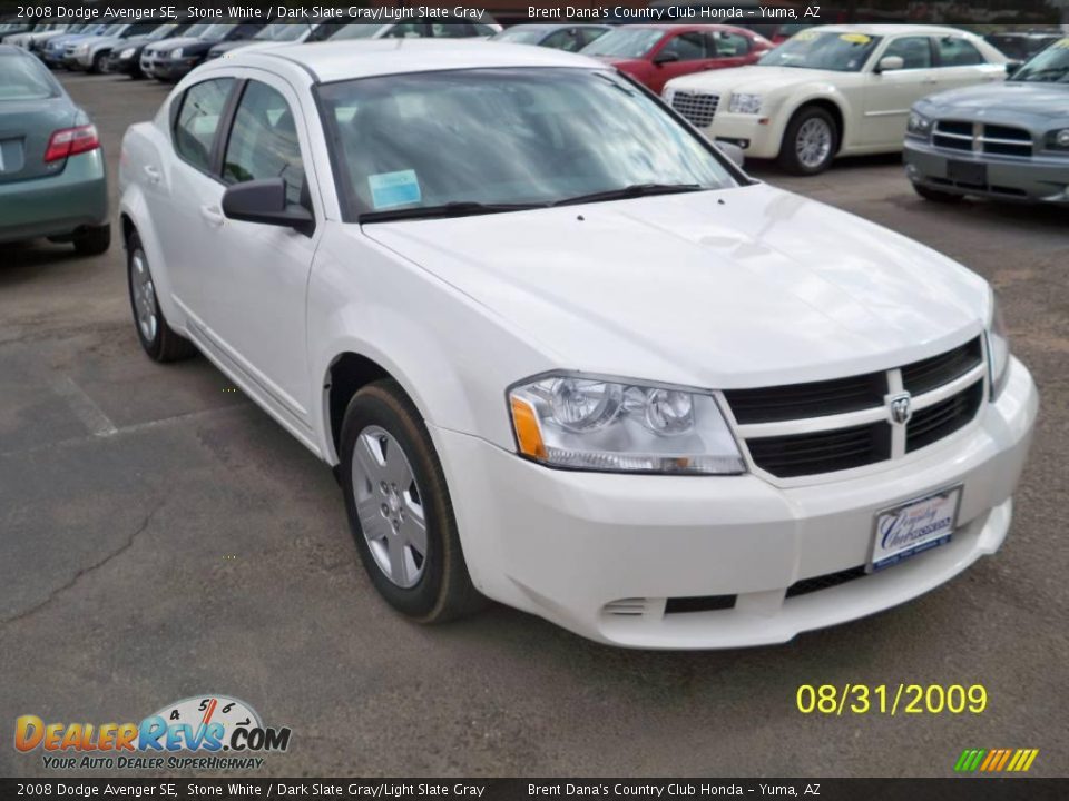 2008 Dodge Avenger SE Stone White / Dark Slate Gray/Light Slate Gray Photo #3