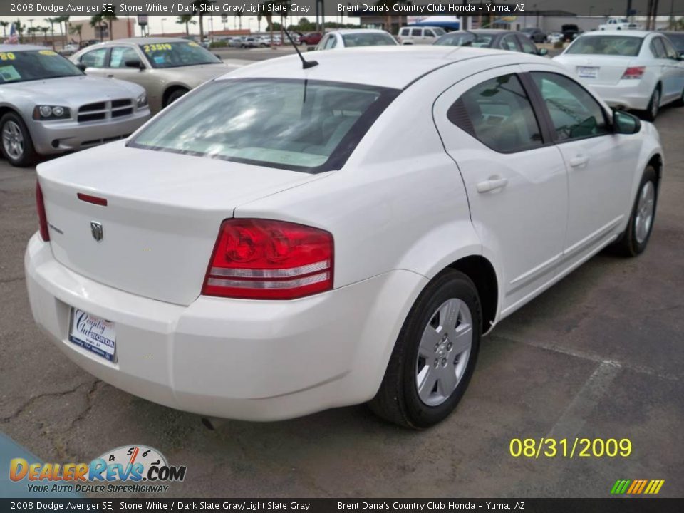 2008 Dodge Avenger SE Stone White / Dark Slate Gray/Light Slate Gray Photo #4