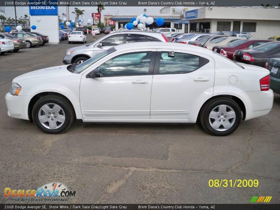 2008 Dodge Avenger SE Stone White / Dark Slate Gray/Light Slate Gray Photo #7