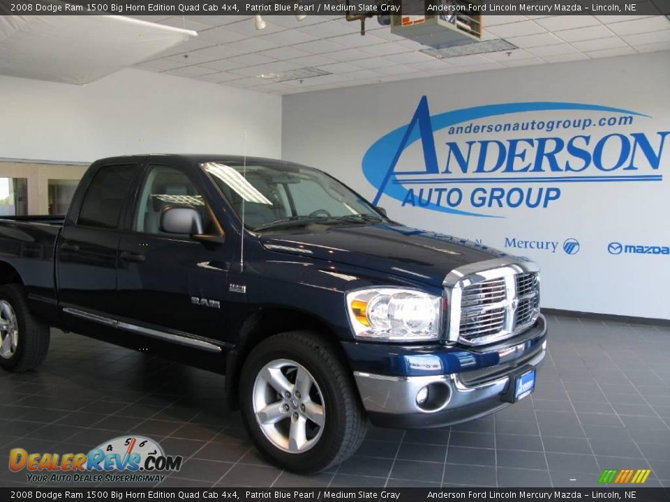 2008 Dodge Ram 1500 Big Horn Edition Quad Cab 4x4 Patriot Blue Pearl / Medium Slate Gray Photo #1