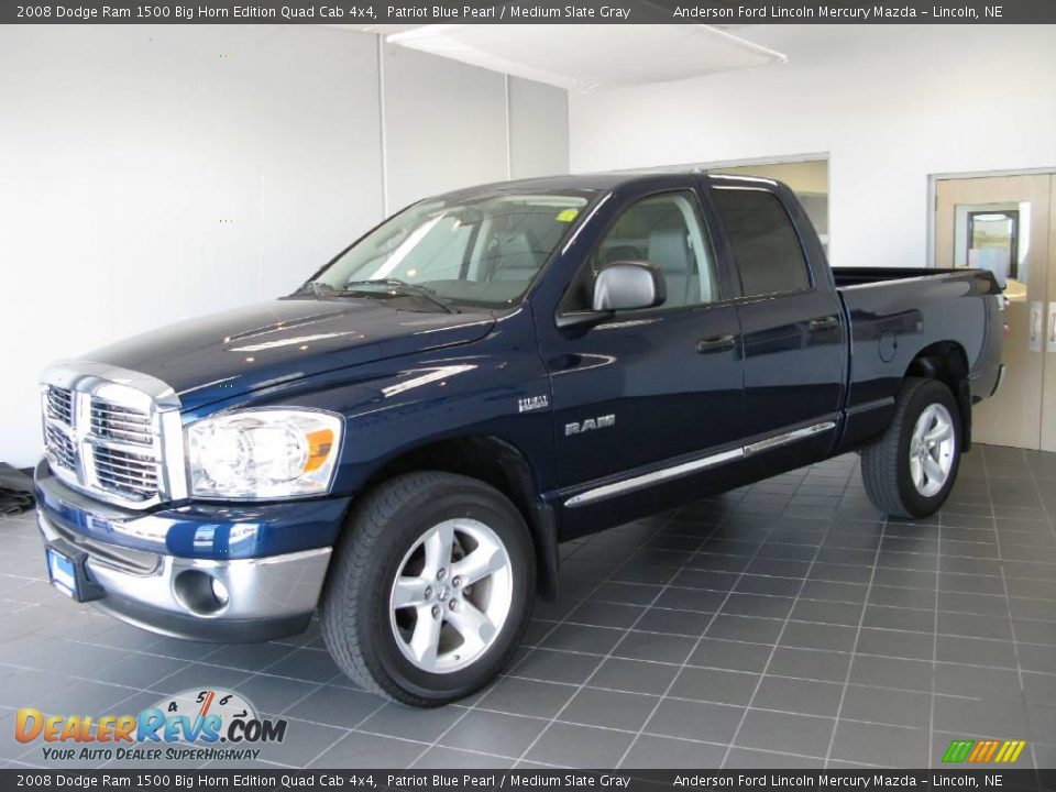 2008 Dodge Ram 1500 Big Horn Edition Quad Cab 4x4 Patriot Blue Pearl / Medium Slate Gray Photo #3