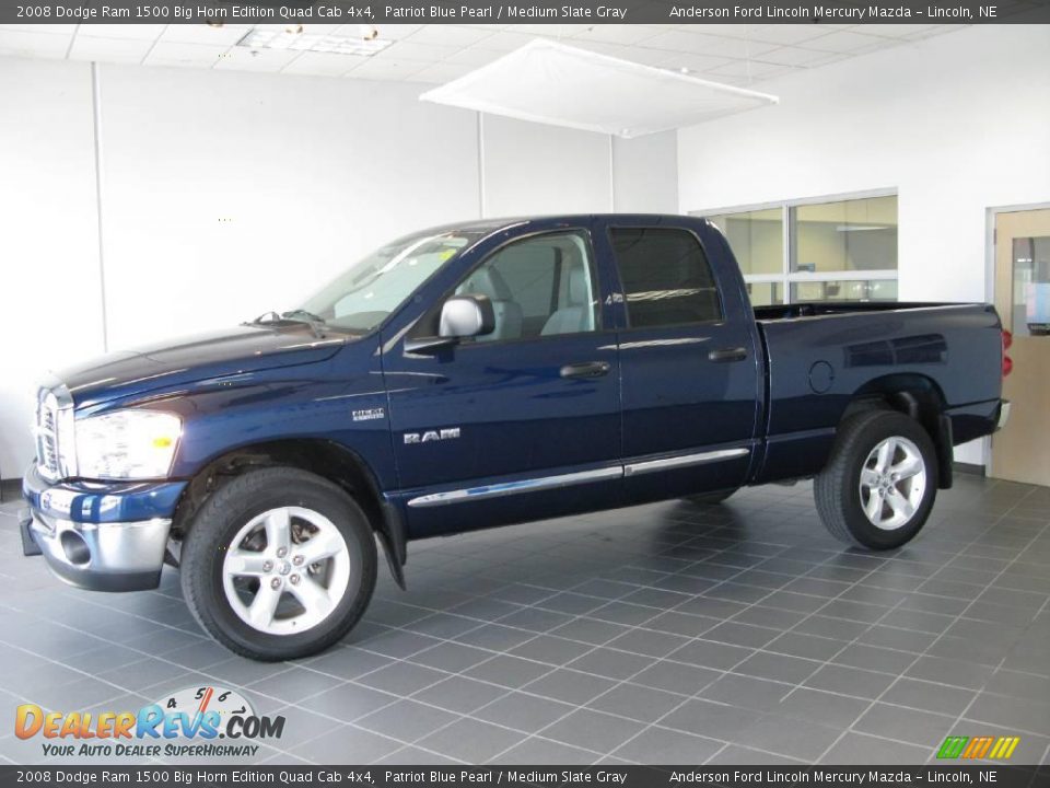 2008 Dodge Ram 1500 Big Horn Edition Quad Cab 4x4 Patriot Blue Pearl / Medium Slate Gray Photo #4