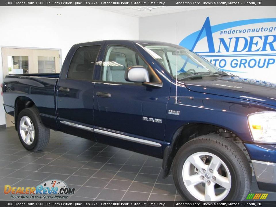 2008 Dodge Ram 1500 Big Horn Edition Quad Cab 4x4 Patriot Blue Pearl / Medium Slate Gray Photo #8