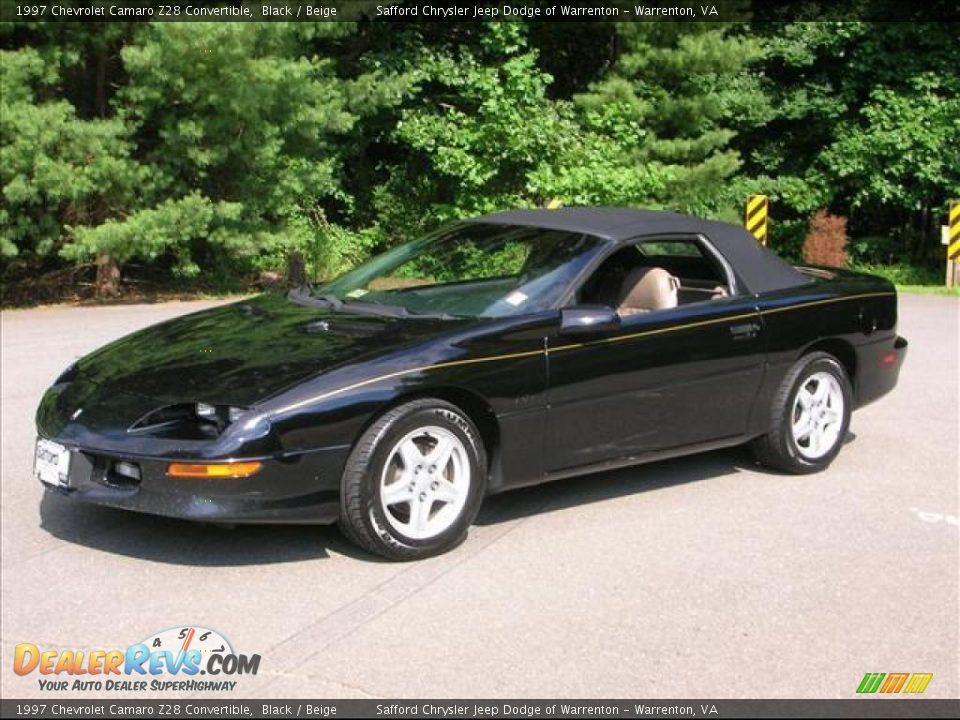 1997 Chevrolet Camaro Z28 Convertible Black / Beige Photo #14