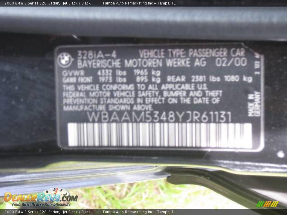 2000 BMW 3 Series 328i Sedan Jet Black / Black Photo #31